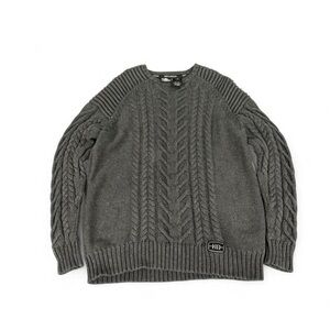 Harley Davidson HD Cable knit sweater 100% Cotton Dark Gray